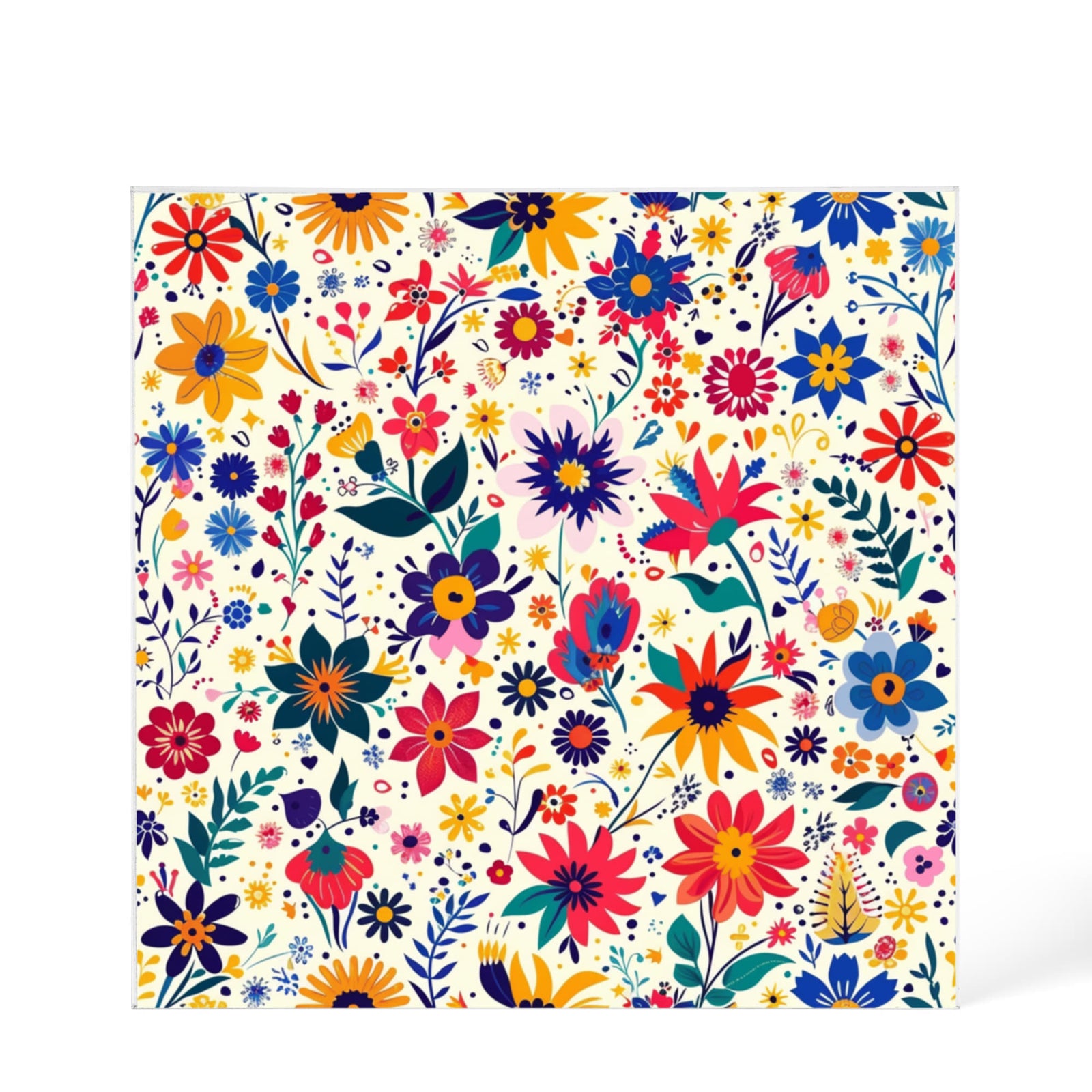 Mexican Floral Fiesta Pattern 062 - 6" x 6" Acrylic Block