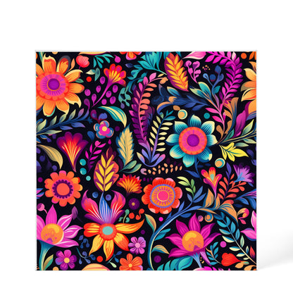 Mexican Floral Fiesta Pattern 059 - 6" x 6" Acrylic Block