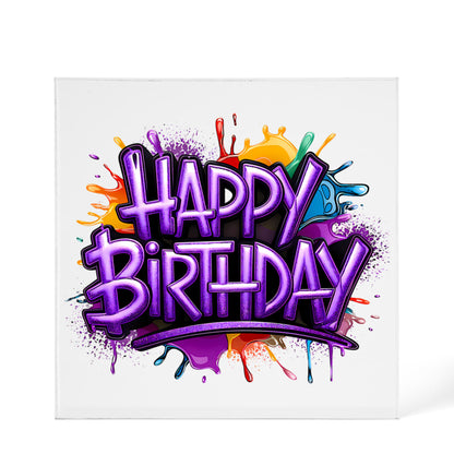 Happy Birthday 008 - 6" x 6" Acrylic Block