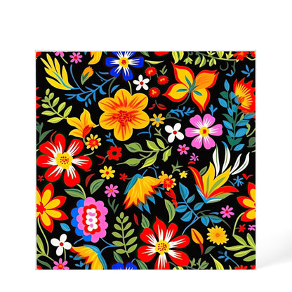Mexican Floral Fiesta Pattern 037 - 6" x 6" Acrylic Block