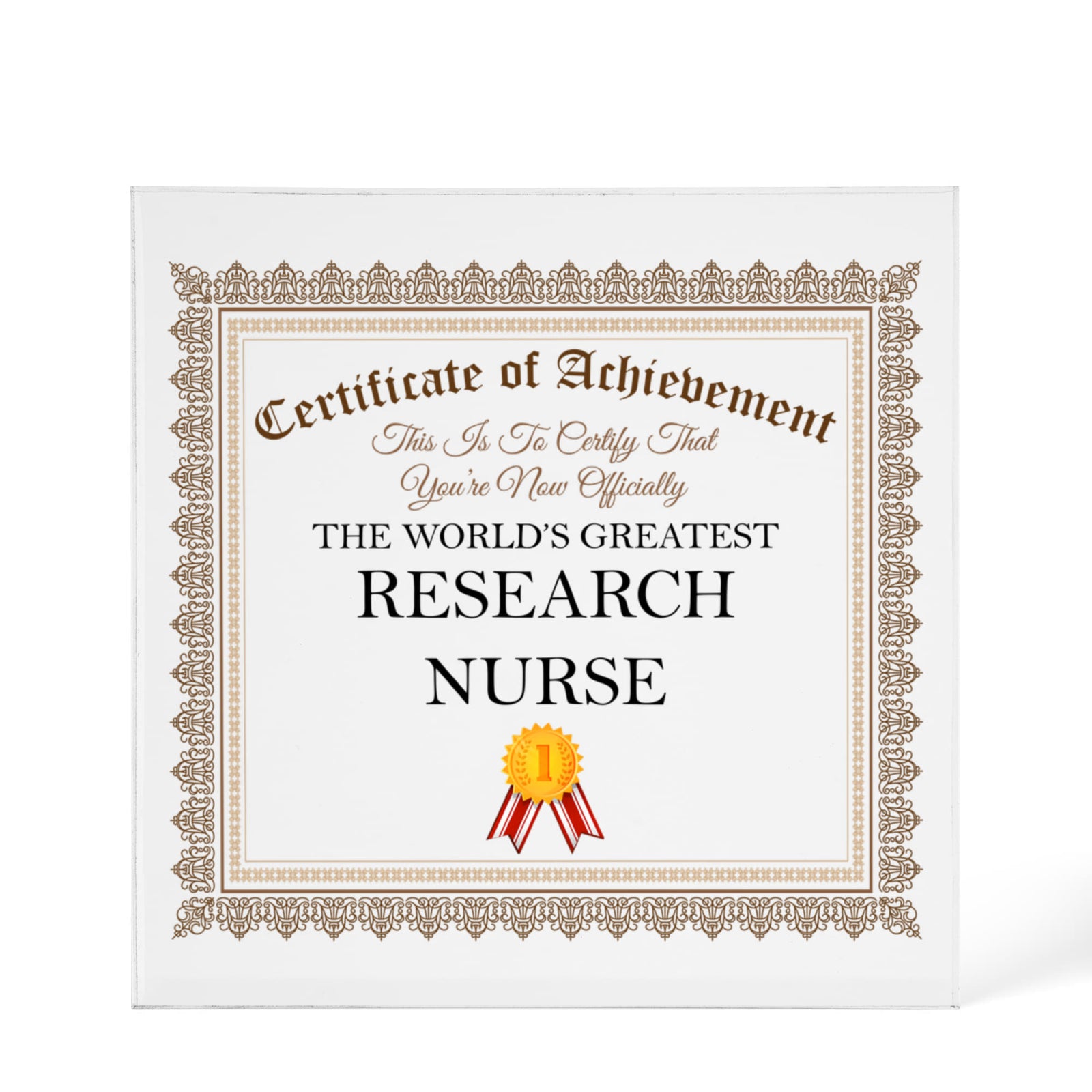 World's Greatest Research Nurse - 6" x 6" Acrylic Block