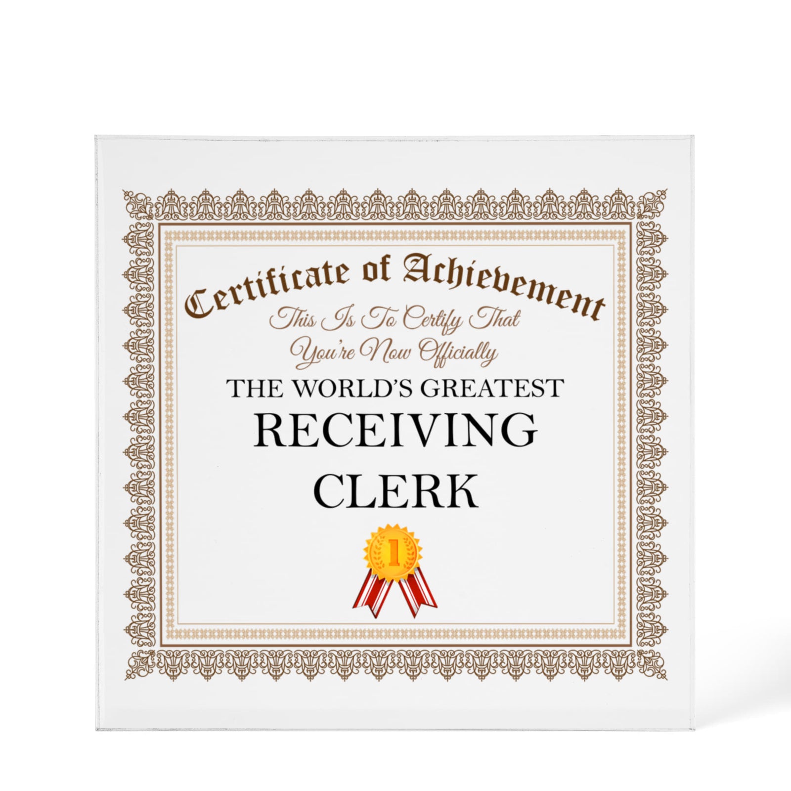 World's Greatest Receiving Clerk - 6" x 6" Acrylic Block