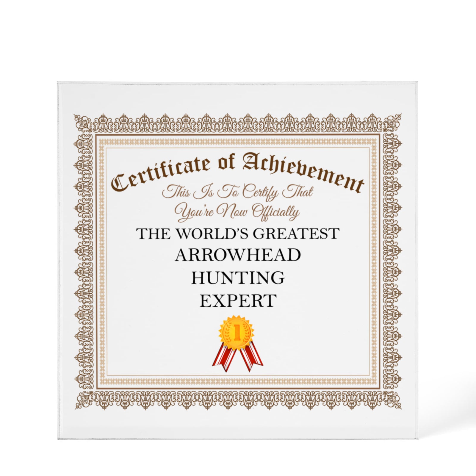 World's Greatest Arrowhead Hunting Expert - 6" x 6" Acrylic Block