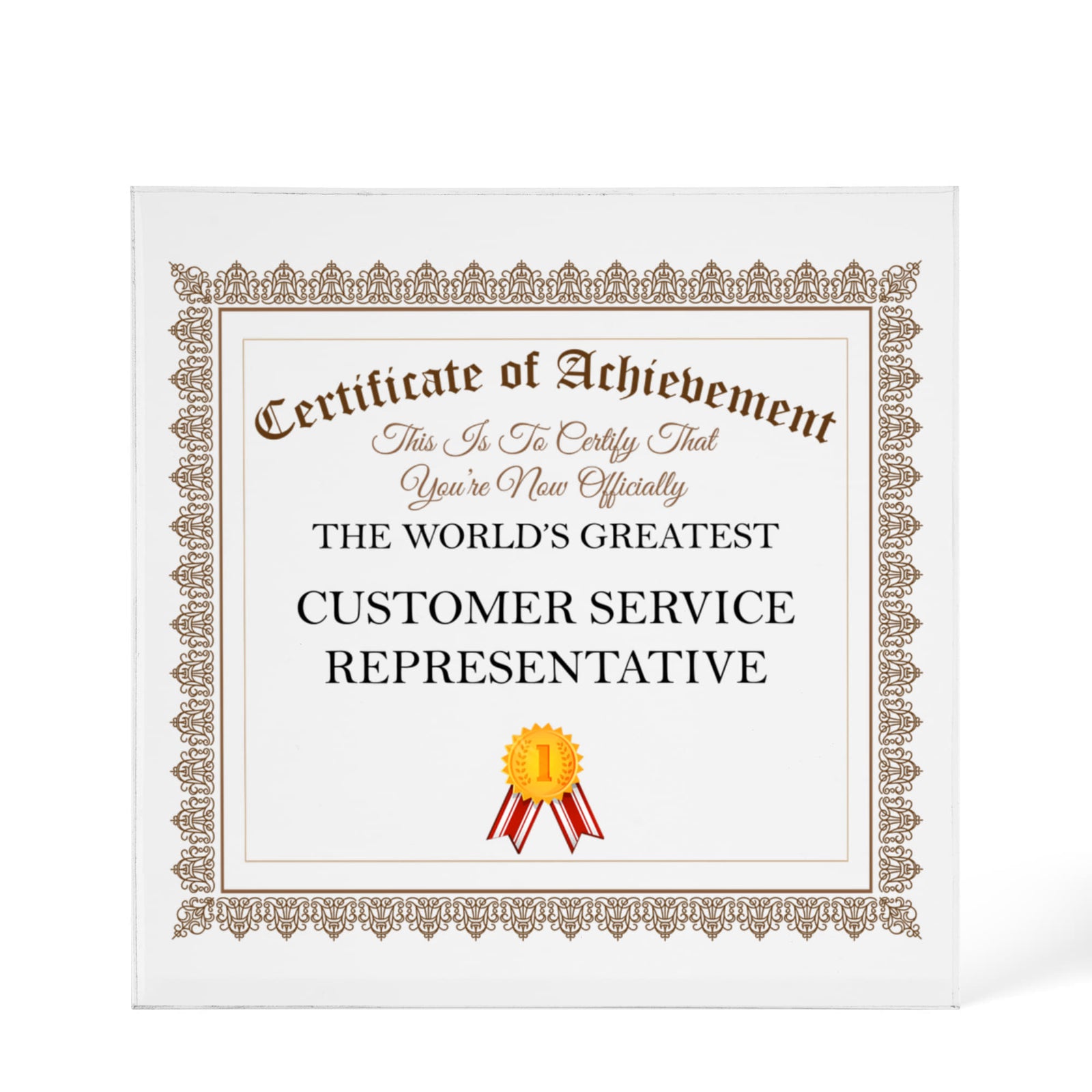 World's Greatest Customer Service Representative - 6" x 6" Acrylic Block
