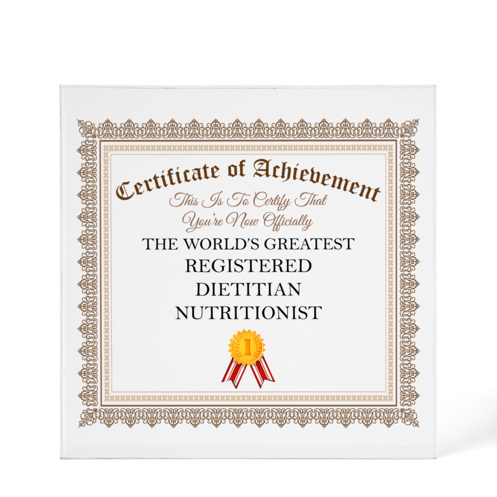 World's Greatest Registered Dietitian Nutritionist - 6" x 6" Acrylic Block