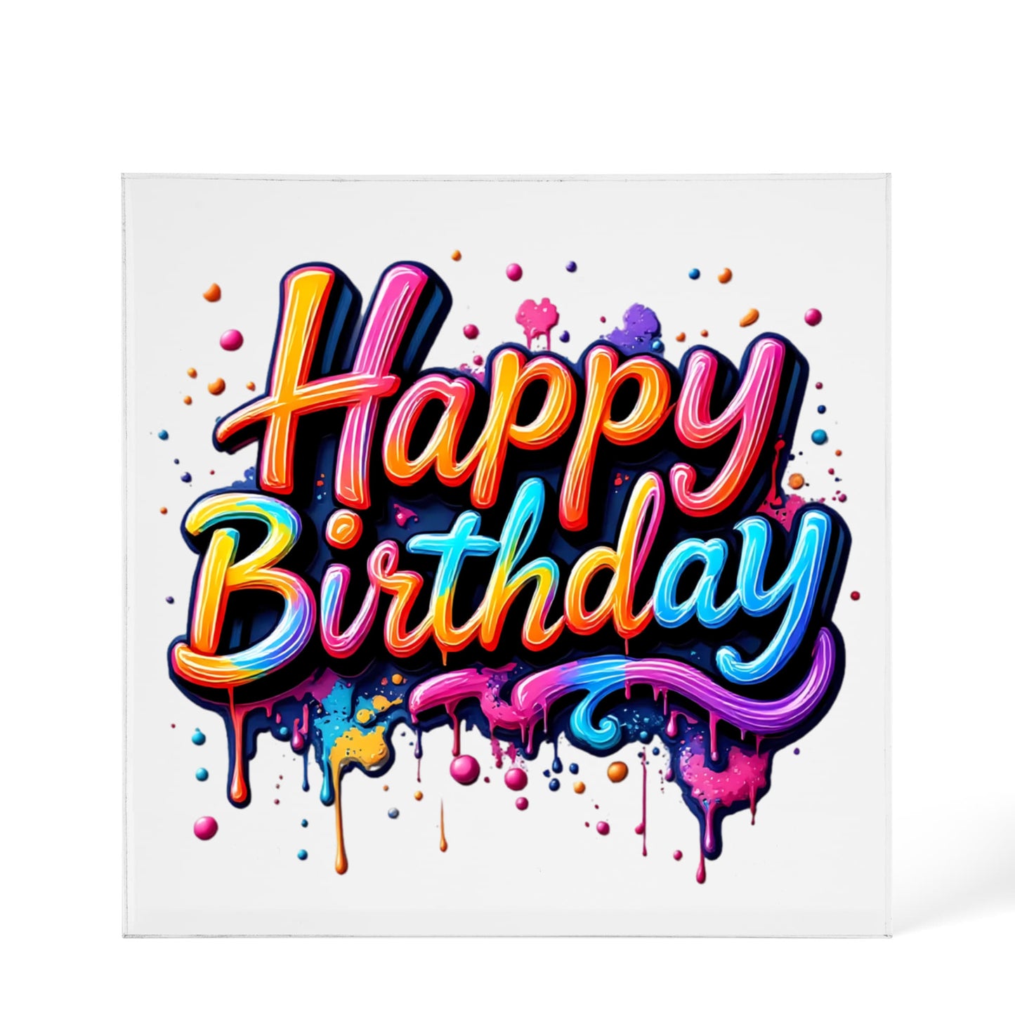 Happy Birthday 028 - 6" x 6" Acrylic Block