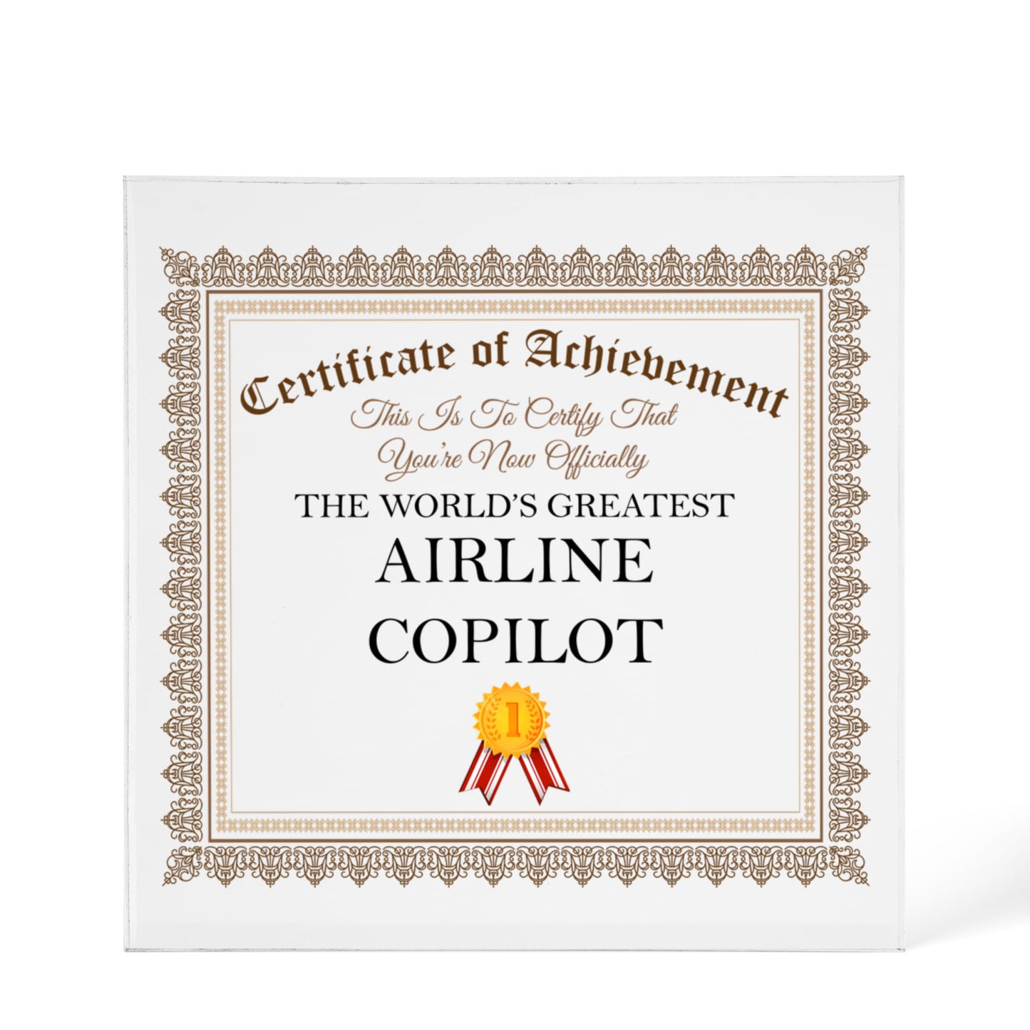 World's Greatest Airline Copilot - 6" x 6" Acrylic Block