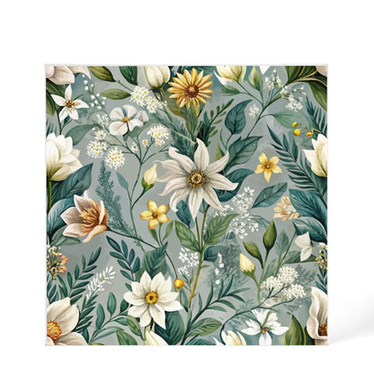 Folk Floral Pattern, Alpine Inspired 03 - 6" x 6" Acrylic Block