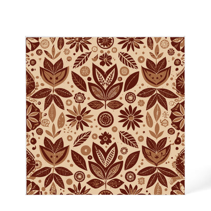 Folk Floral Pattern, Aztec Inspired 02 - 6" x 6" Acrylic Block