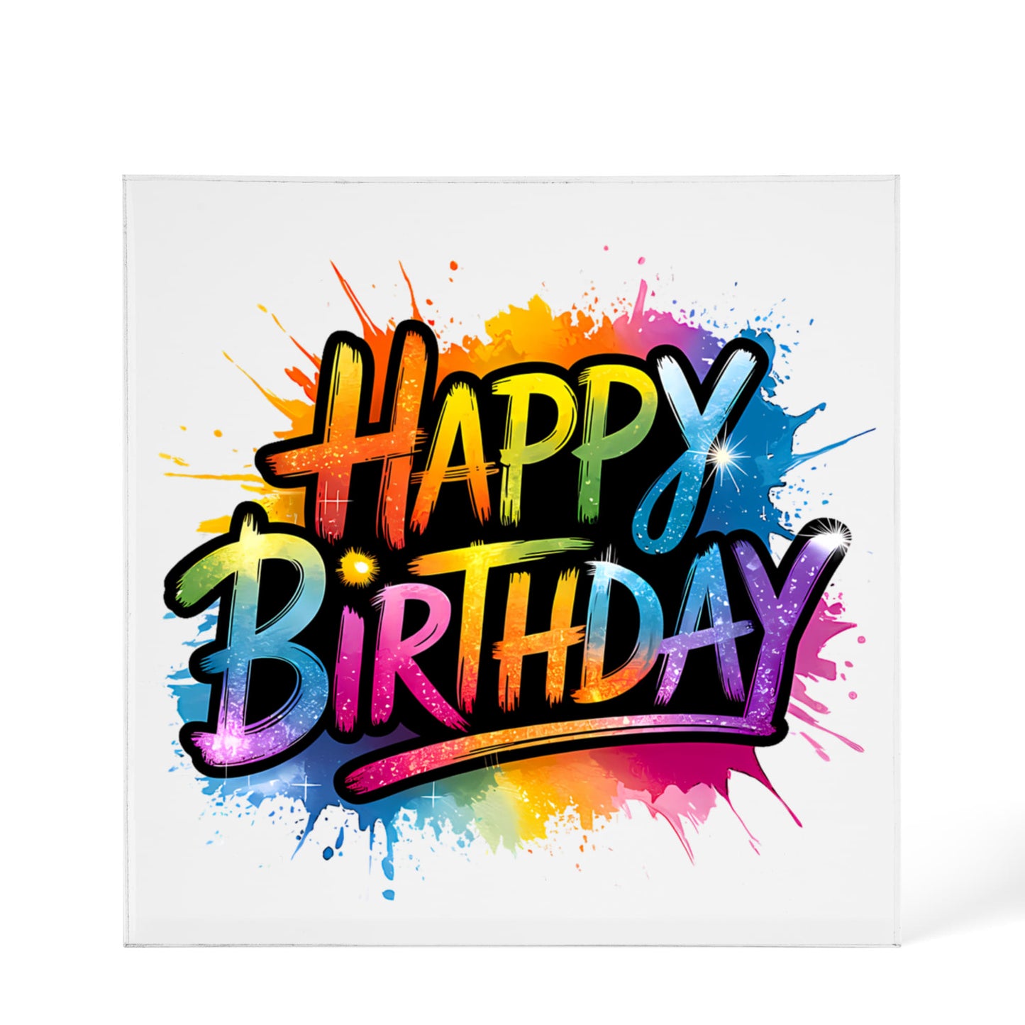 Happy Birthday 017 - 6" x 6" Acrylic Block
