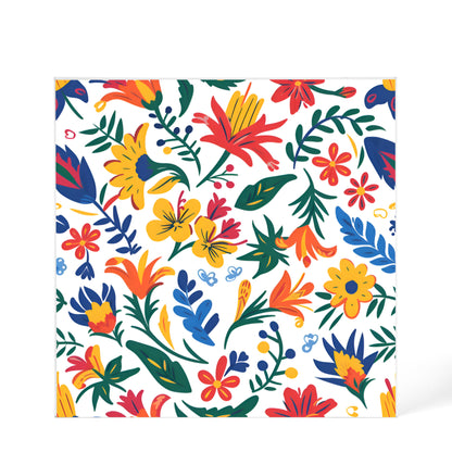 Mexican Floral Fiesta Pattern 021 - 6" x 6" Acrylic Block
