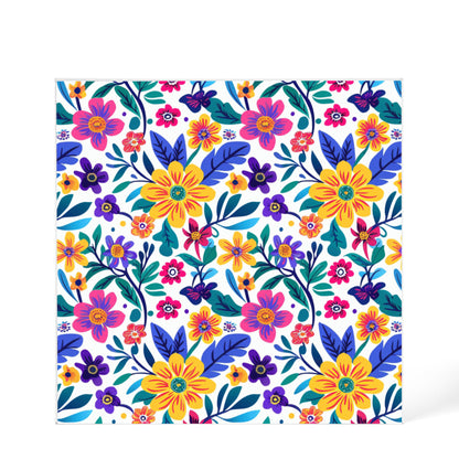 Mexican Floral Fiesta Pattern 064 - 6" x 6" Acrylic Block