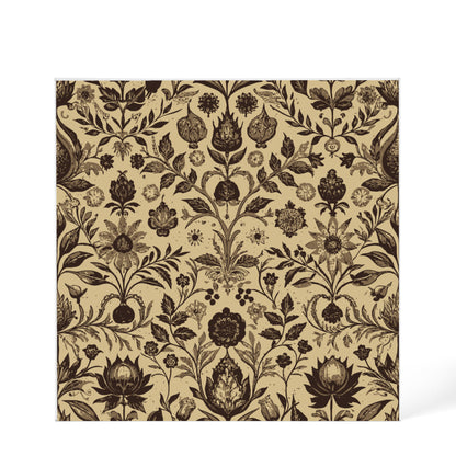 Folk Floral Pattern, Afghan Inspired 01 - 6" x 6" Acrylic Block