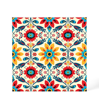 Mexican Floral Fiesta Pattern 041 - 6" x 6" Acrylic Block