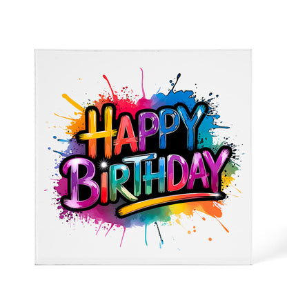 Happy Birthday 002 - 6" x 6" Acrylic Block