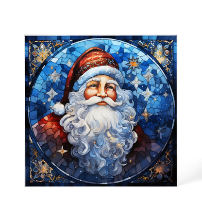 Christmas Stained Glass Style Design 019 - 6" x 6" Acrylic Block