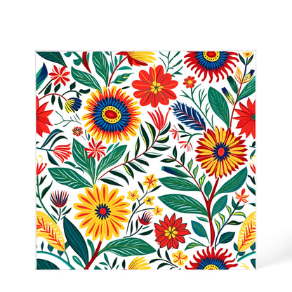 Mexican Floral Fiesta Pattern 023 - 6" x 6" Acrylic Block