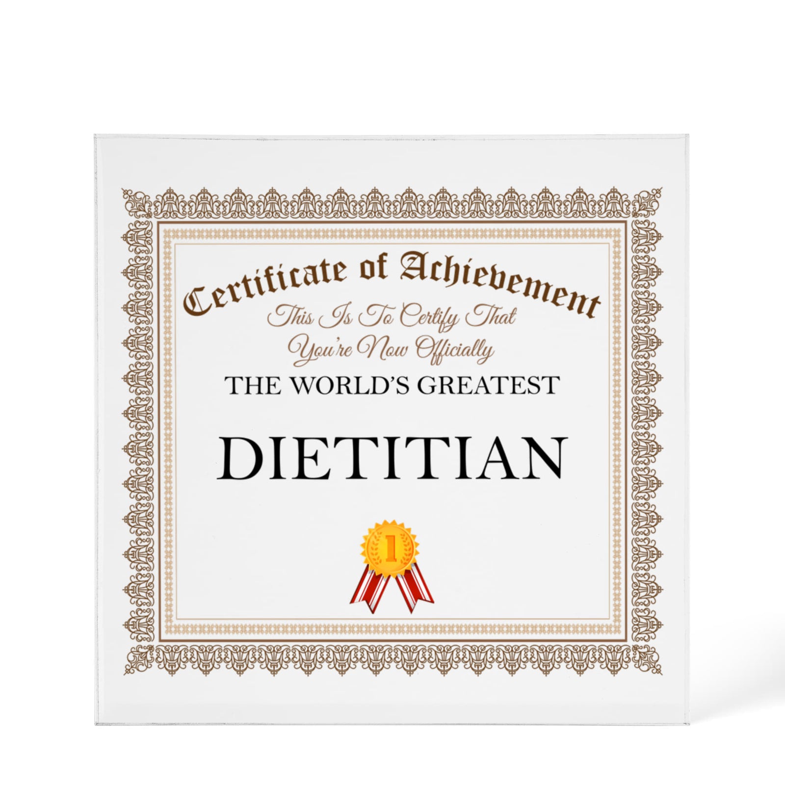 World's Greatest Dietitian - 6" x 6" Acrylic Block