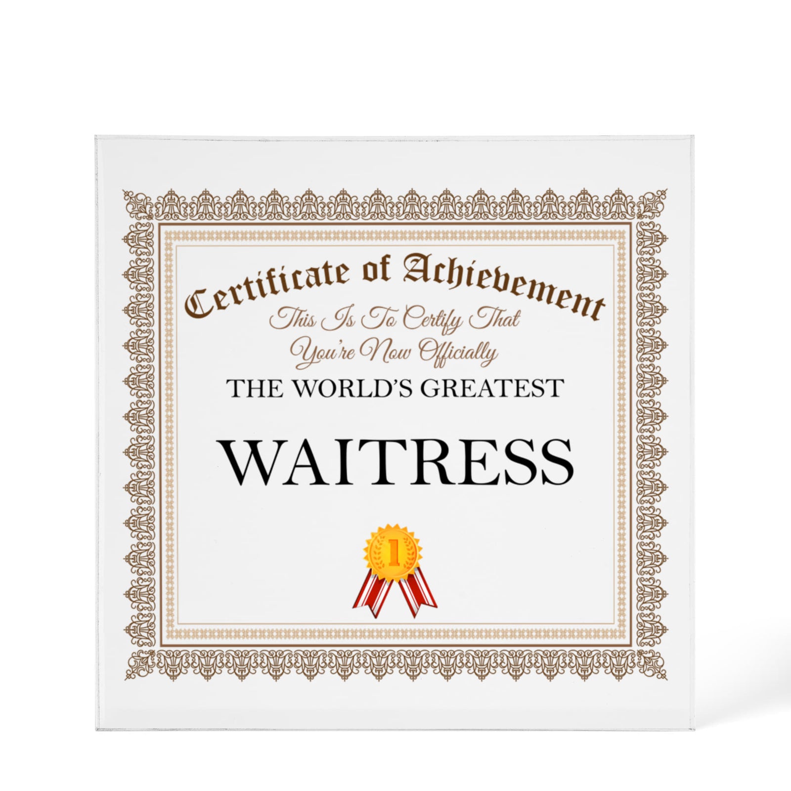 World's Greatest Waitress - 6" x 6" Acrylic Block