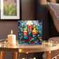 Christmas Stained Glass Style Design 003 - 6" x 6" Acrylic Block