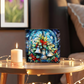 Christmas Stained Glass Style Design 024 - 6" x 6" Acrylic Block