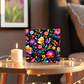 Mexican Floral Fiesta Pattern 031 - 6" x 6" Acrylic Block