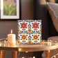 Mexican Floral Fiesta Pattern 044 - 6" x 6" Acrylic Block