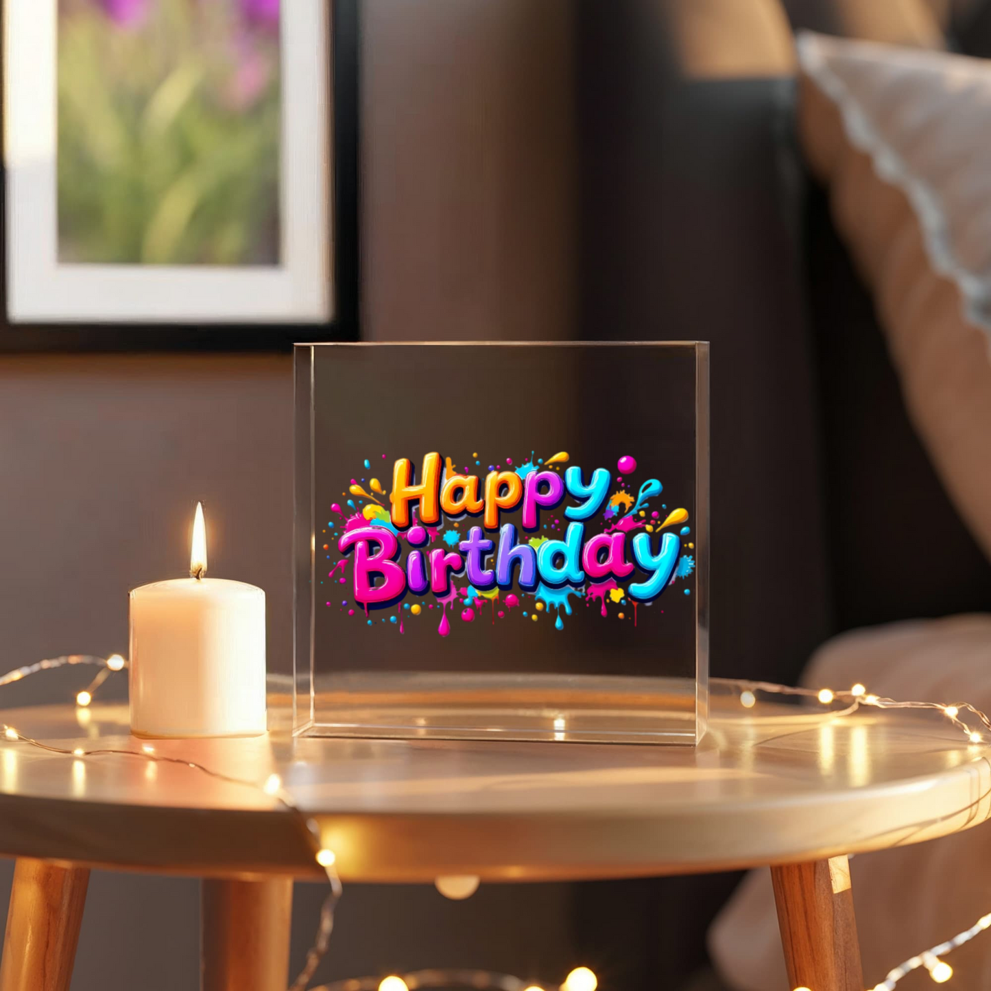 Happy Birthday 029 - 6" x 6" Acrylic Block