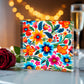 Mexican Floral Fiesta Pattern 050 - 6" x 6" Acrylic Block