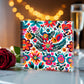 Mexican Floral Fiesta Pattern 051 - 6" x 6" Acrylic Block