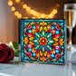 Mandala Stained Glass Style Design 004 - 6" x 6" Acrylic Block