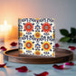 Mexican Floral Fiesta Pattern 044 - 6" x 6" Acrylic Block