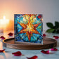 Christmas Stained Glass Style Design 014 - 6" x 6" Acrylic Block