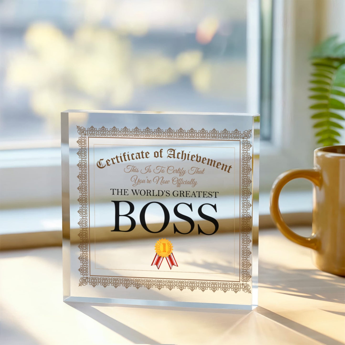 World's Greatest Boss - 6" x 6" Acrylic Block