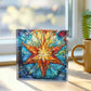 Christmas Stained Glass Style Design 014 - 6" x 6" Acrylic Block