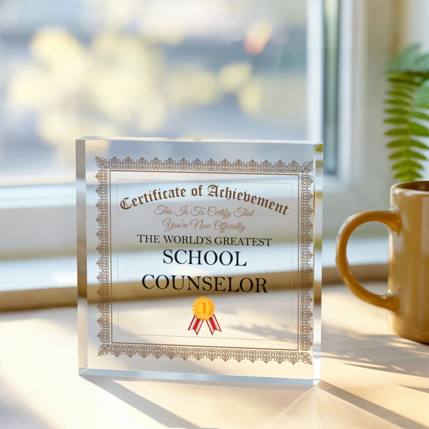 World's Greatest School Counselor - 6" x 6" Acrylic Block