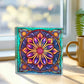 Mandala Stained Glass Style Design 005 - 6" x 6" Acrylic Block