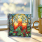 Christmas Stained Glass Style Design 010 - 6" x 6" Acrylic Block
