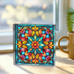 Mandala Stained Glass Style Design 004 - 6" x 6" Acrylic Block