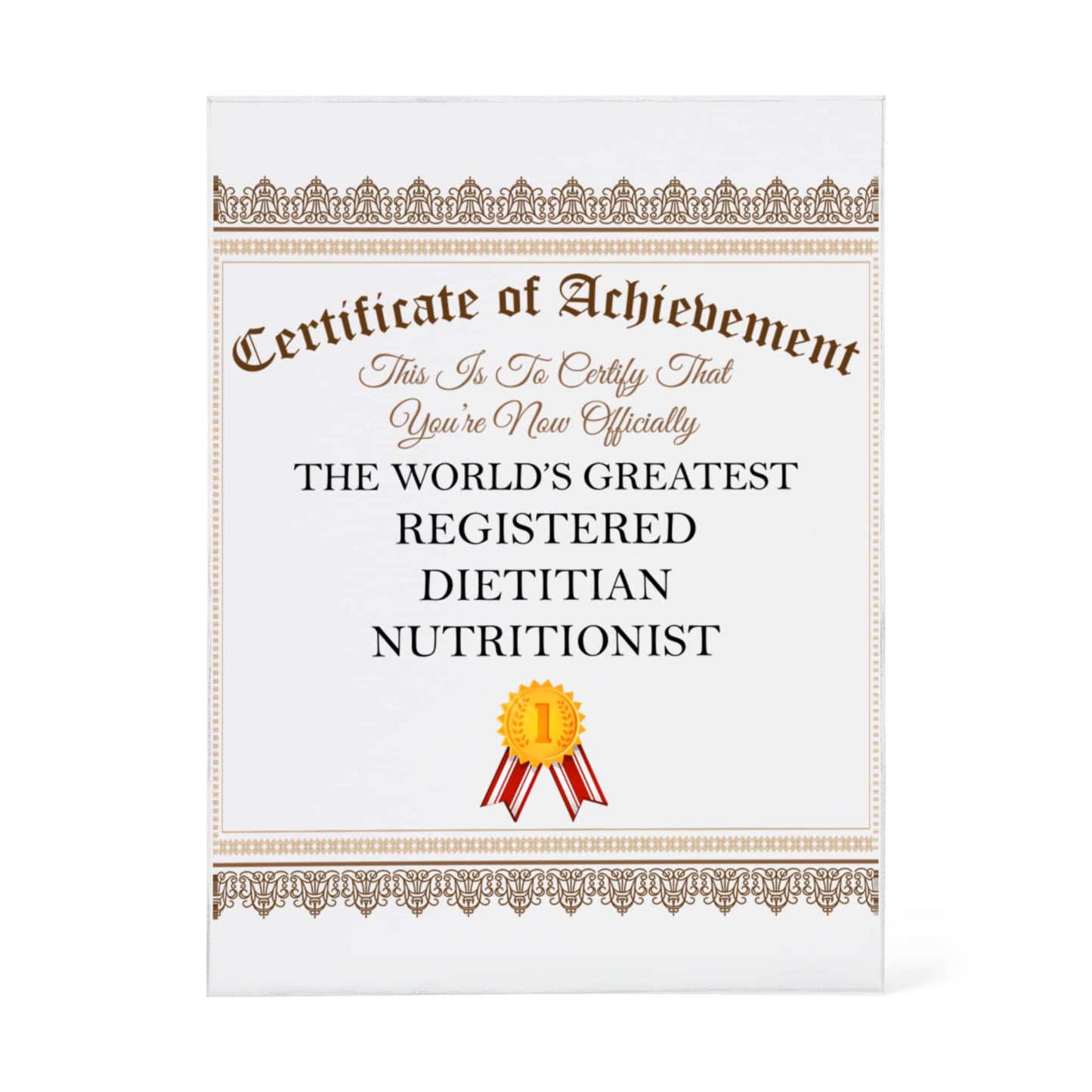 World's Greatest Registered Dietitian Nutritionist - 6" x 6" Acrylic Block