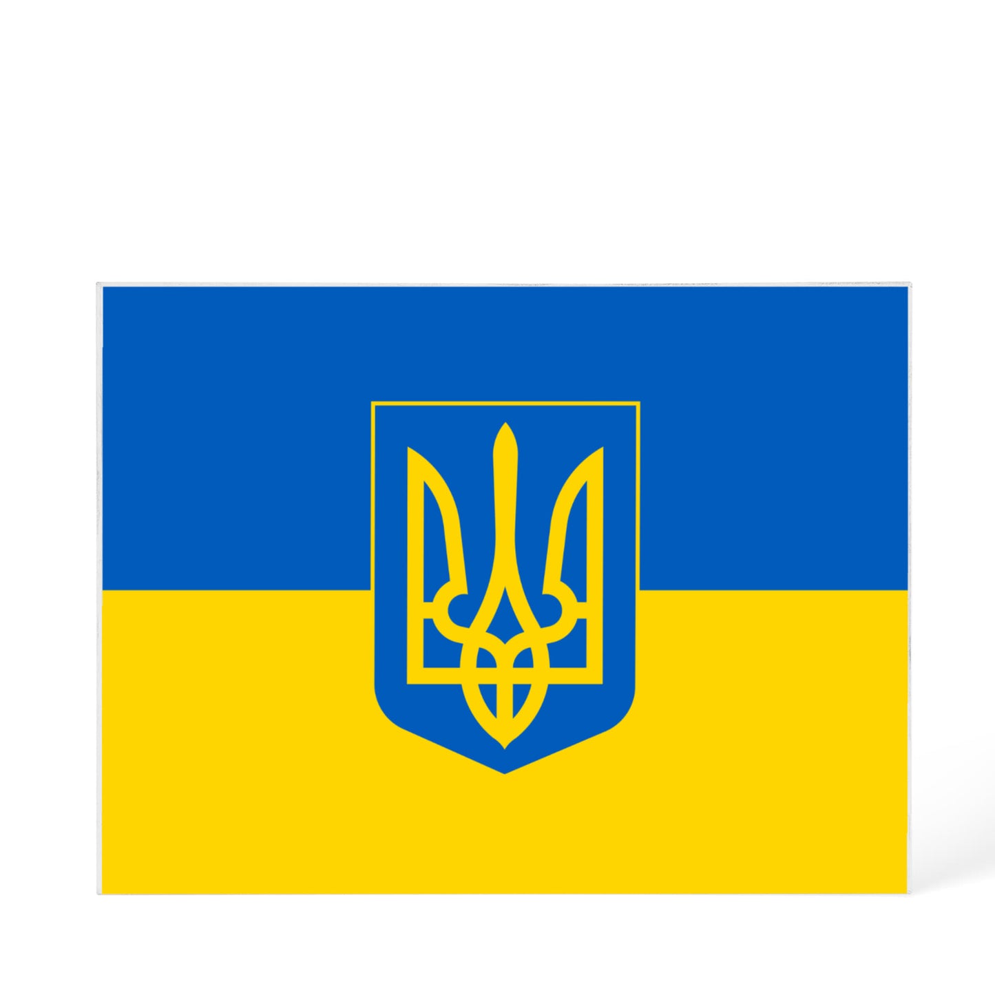 Tryzub And Flag Of Ukraine - 6" x 4.5" Acrylic Block