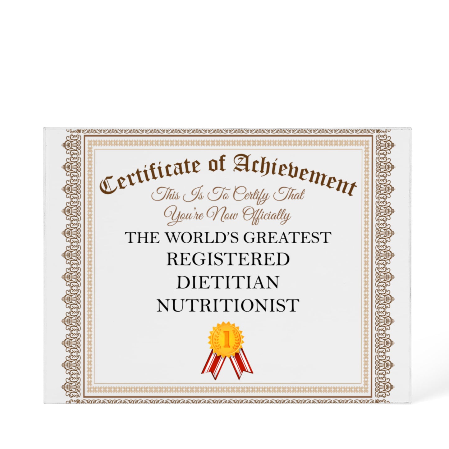World's Greatest Registered Dietitian Nutritionist - 6" x 6" Acrylic Block