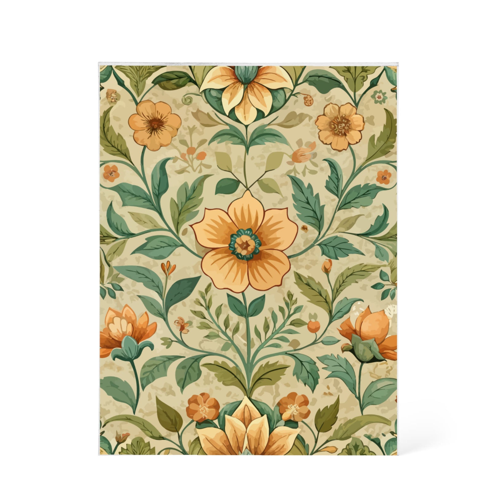 Folk Floral Pattern, Armenian Inspired 02 - 5.25" x 7" Acrylic Block