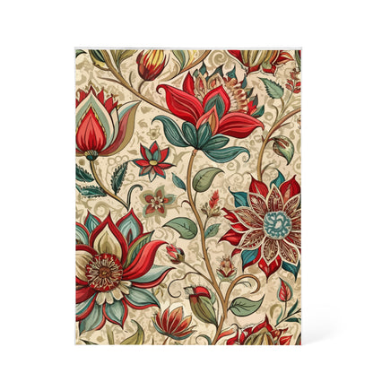 Folk Floral Pattern, Indian Inspired 09 - 5.25" x 7" Acrylic Block