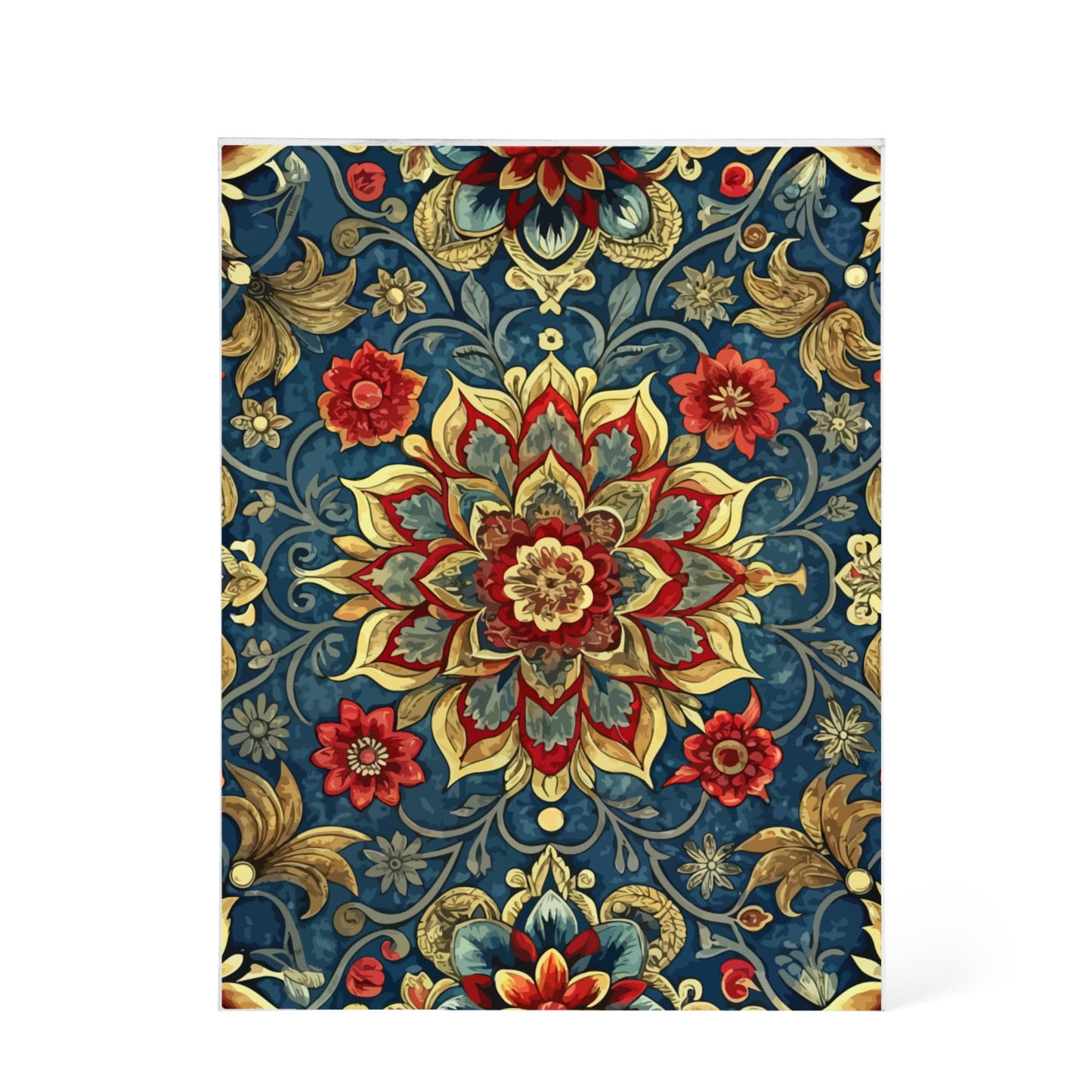 Folk Floral Pattern, Iranian Inspired 01 - 5.25" x 7" Acrylic Block