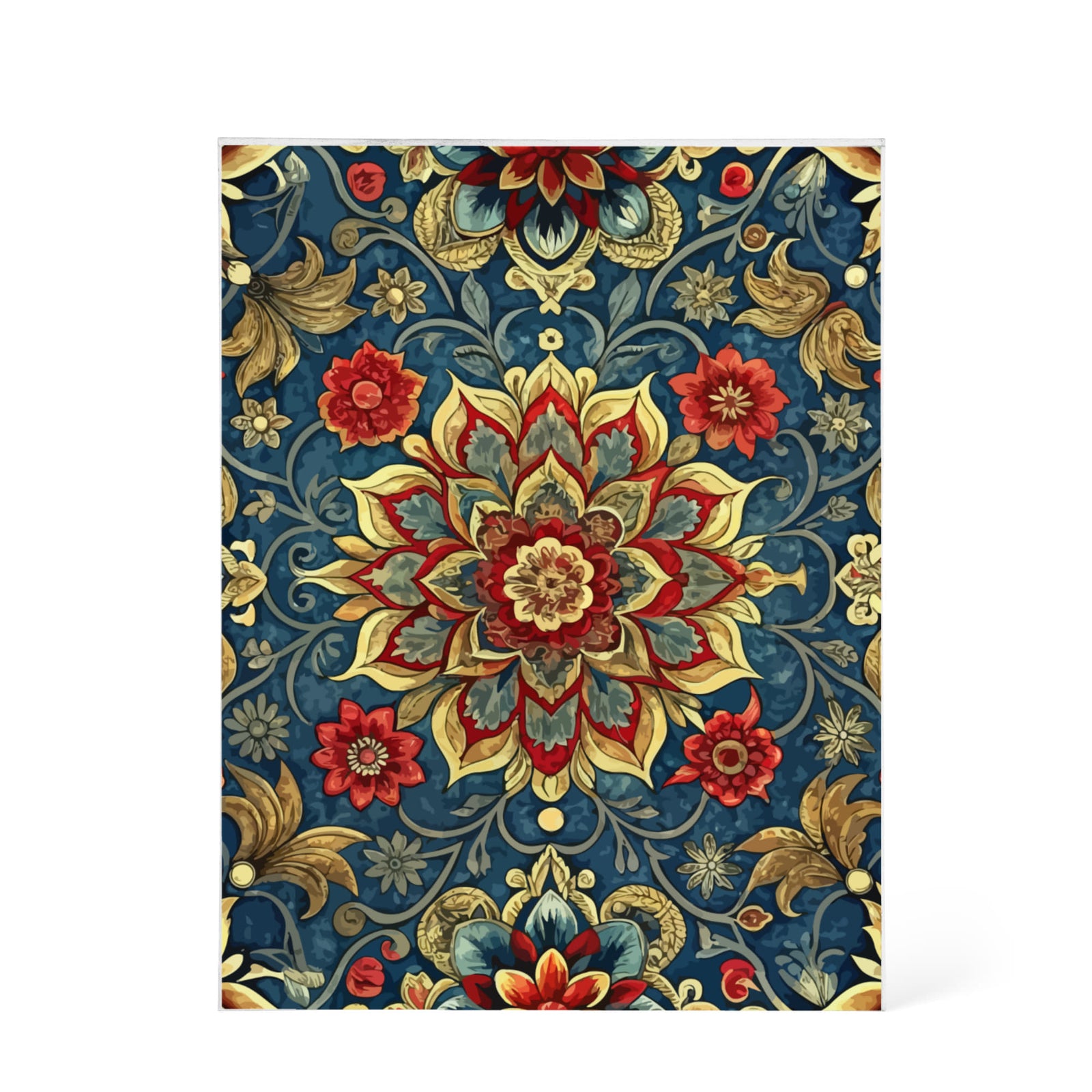 Folk Floral Pattern, Iranian Inspired 01 - 5.25" x 7" Acrylic Block