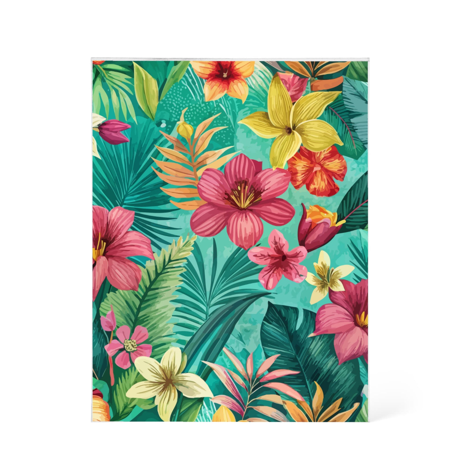 Folk Floral Pattern, South American Inspired 01 - 5.25" x 7" Acrylic Block