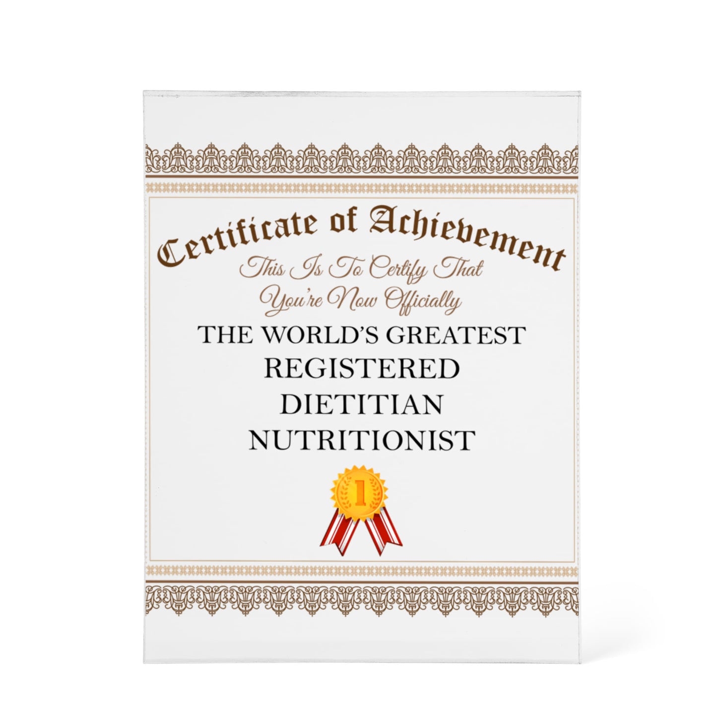 World's Greatest Registered Dietitian Nutritionist - 6" x 6" Acrylic Block