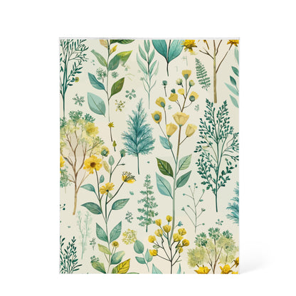 Folk Floral Pattern, Finnish Inspired 01 - 5.25" x 7" Acrylic Block