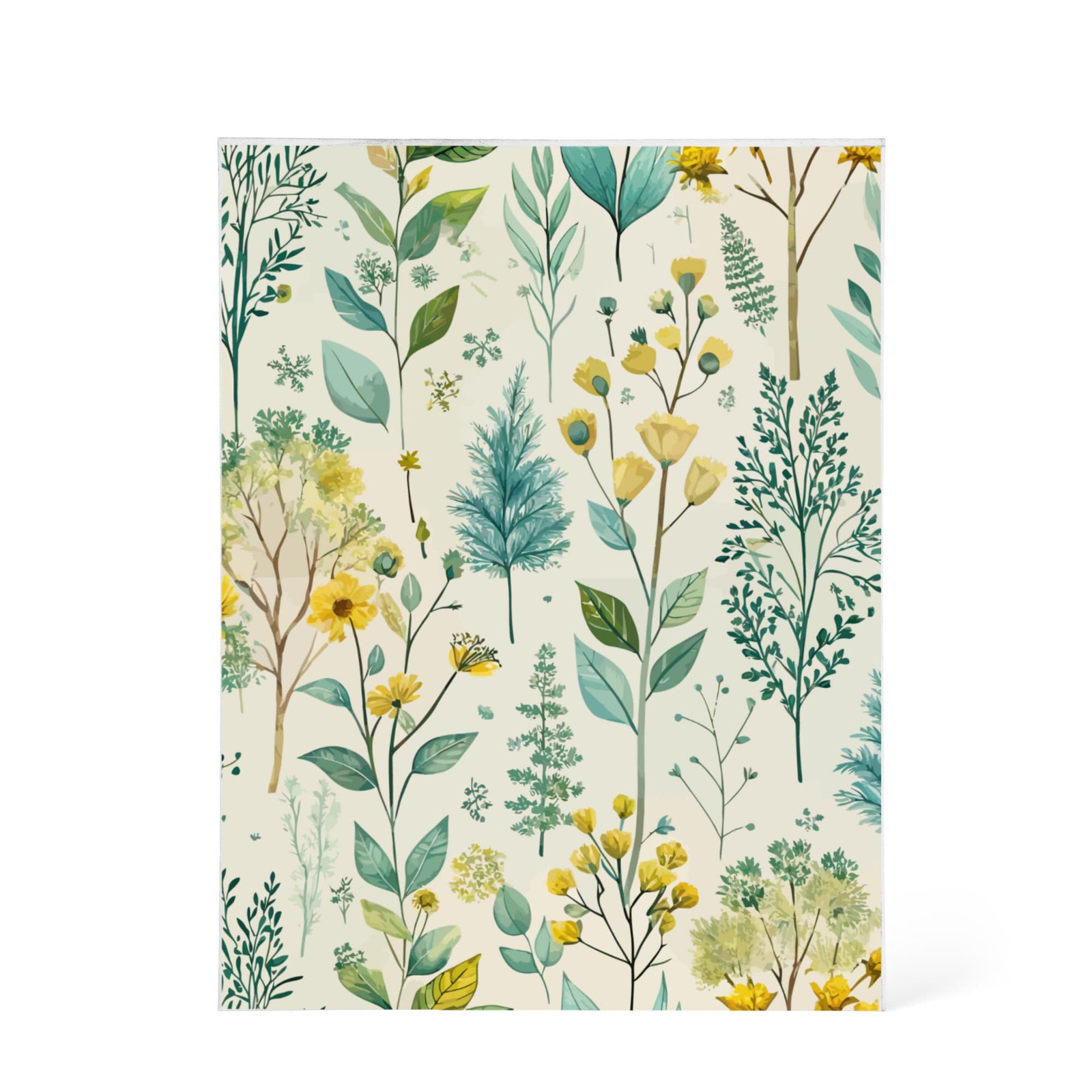 Folk Floral Pattern, Finnish Inspired 01 - 5.25" x 7" Acrylic Block